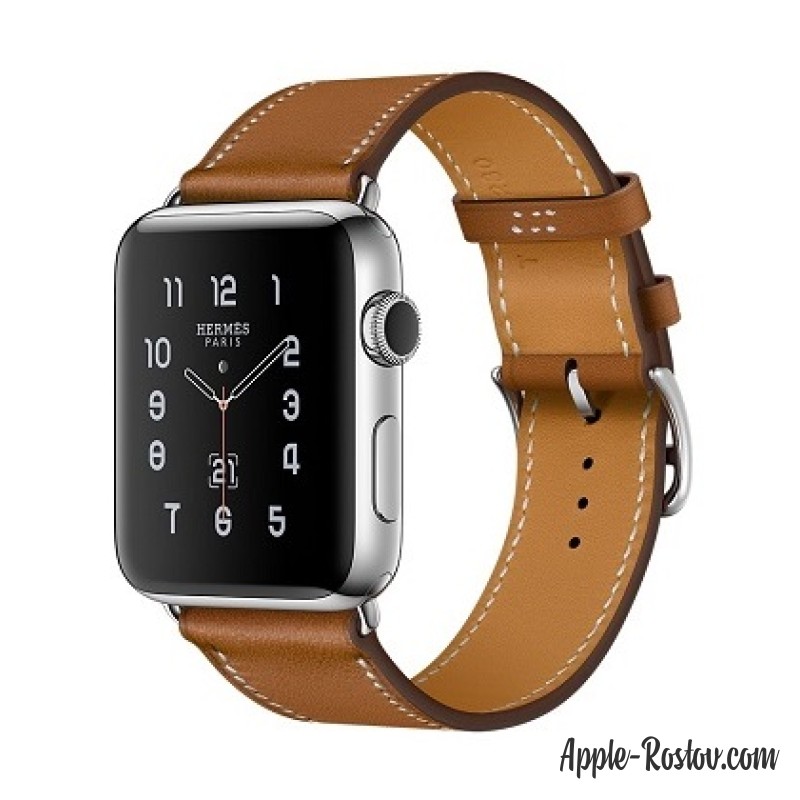 Apple Watch Hermes 42 mm silver/Simple Tour Barenia leather Fauve colors